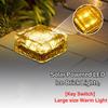 IP68 Waterproof LED Outdoor Solar Power Ground Light LED Ice Brick Lamp Imitation Glass Yard Driveway Garden Decor Buried Light