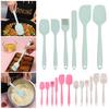 6Pcs Silicone Spatula Set Food Grade Cooking Utensils Set Non-Slip Heat Resistant Flexible Kitchen Tools for Baking Stir-Frying