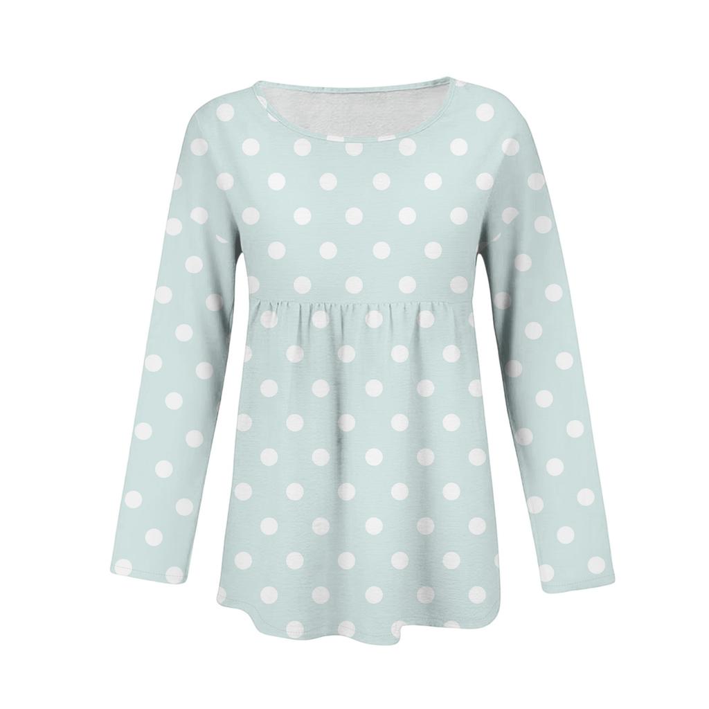 Damen Casual Mode Locker Rundhals Blumenmuster Langarm Oberteil