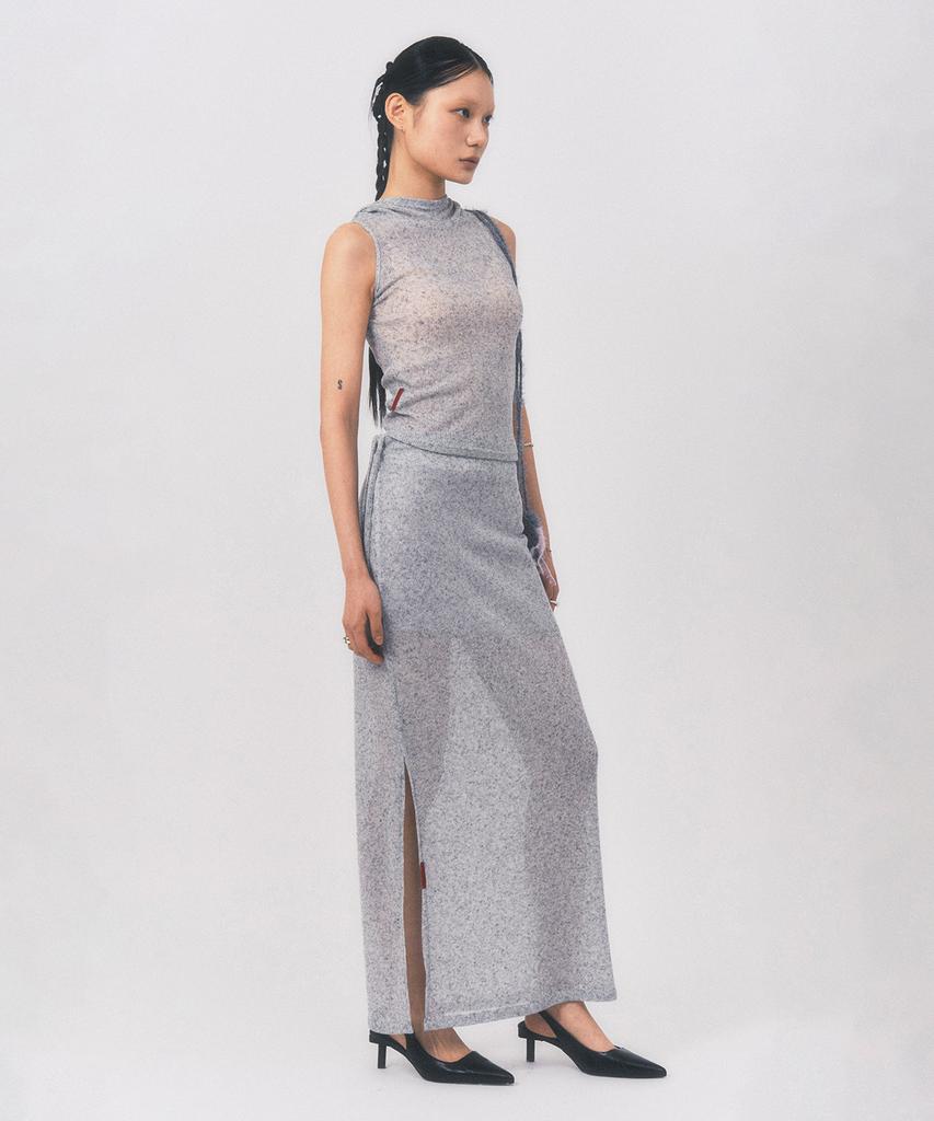 Lipeullegtibeulum Sheer Long Skirt (Melange Gray)