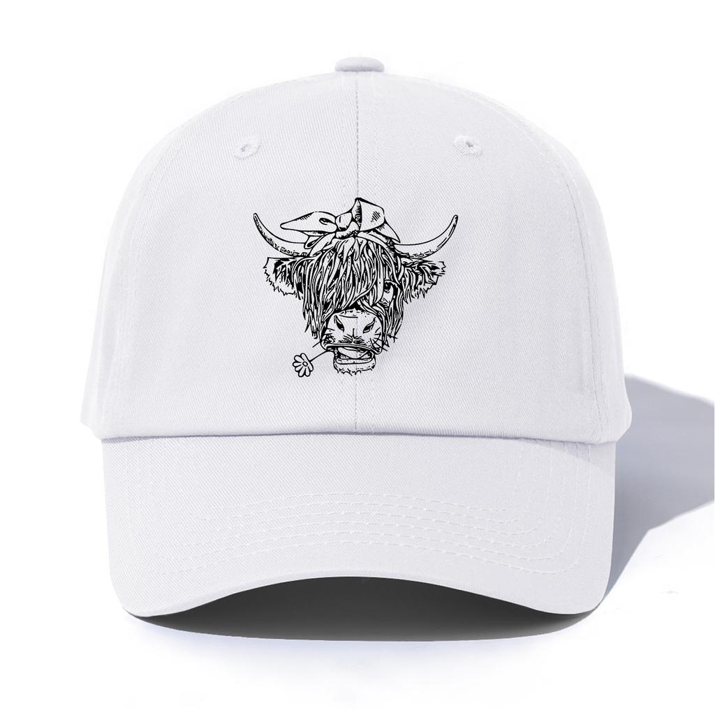 1pc COW Print Baseball Cap for Adults,Minimalist Retro Style Casual Soft Adjustable Dad Hat,Perfect As Gift