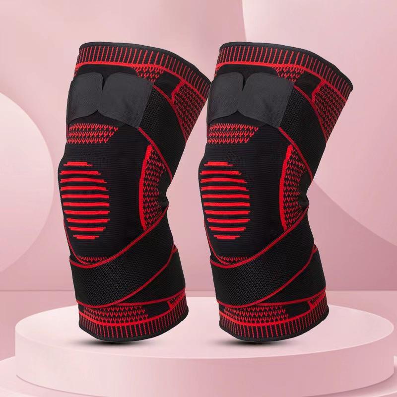 Sports silicone knee pads  mountaineering basketball compression straps  breathable meniscus joint running protective gear