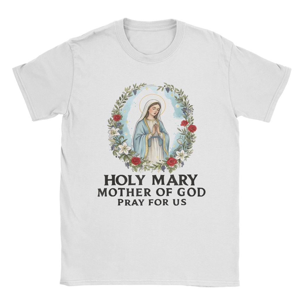 Vintage T Shirt Summer Tattoo Style Virgin Mary Hippie T Shirts  100 Cotton Tshirt for Men Y2K Retro Print Short Sleeve Clothes