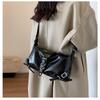 Trendy Korean Motorcycle Bag for Women Stylish Underarm Style Shoulder Bags PU Handbag