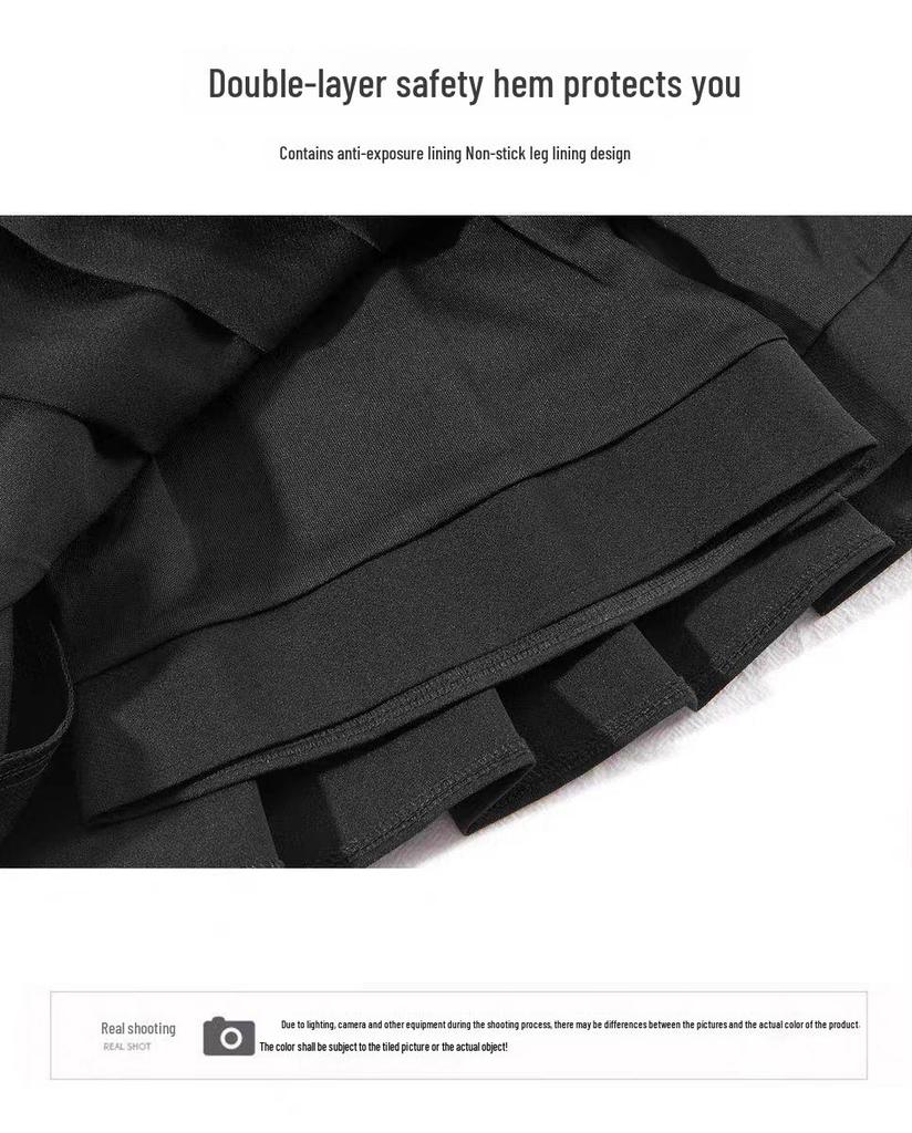 Lulu Sports Quick-Dry High Waist Skirt: Aerobic & Yoga Skort with Built-In Pockets, Anti-Exposure Pleats for Tennis & Fitness.