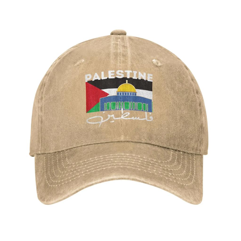 Flag Palestinian Arabic Calligraphy Sun Baseball Cap Female Male Design Trucker Hat Summer Sunscreen Baseball Caps