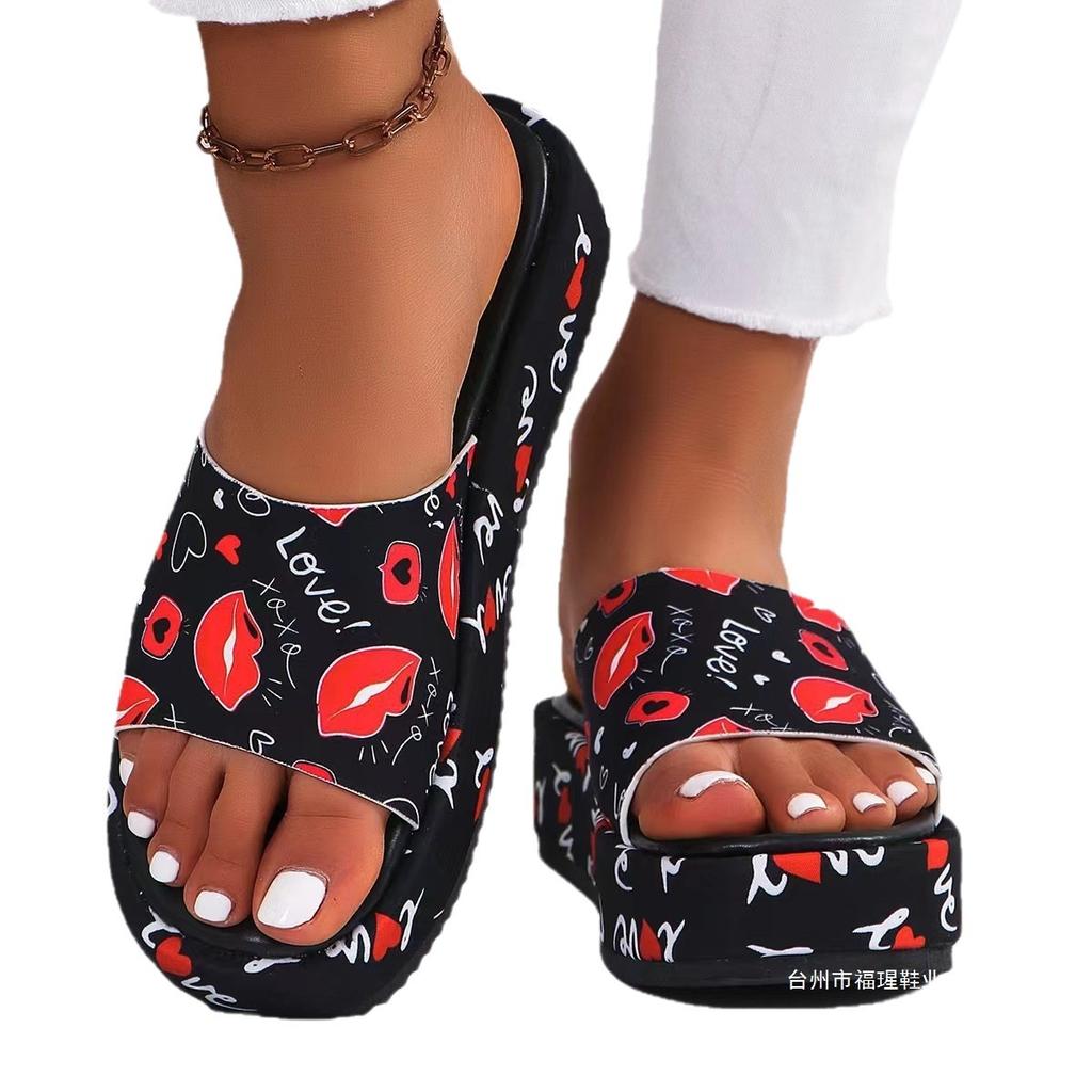 Platform Slippers Autumn and Summer Home Couple Non-slip Bottom Wear-resistant Sweat-absorbing Soft Bottom Slippers