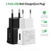 10Pcs 5V 2A USB Charger Travel Wall EU Plug Power Bank For Samsung A12 A32 A52 A72 5G S10 S9 S8 + S7 S6 S5 Mobile Phones Charger
