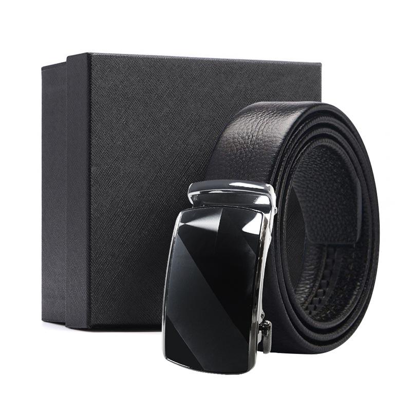 Belt Men's Premium Business Gift Box First Layer Cowhide Belt Alloy Button Head Gift High-end Automatic Buckle Belt