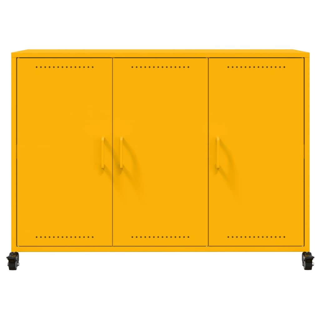 Sideboard Mustard Yellow 100.5 X 39 X 72 Cm Steel
