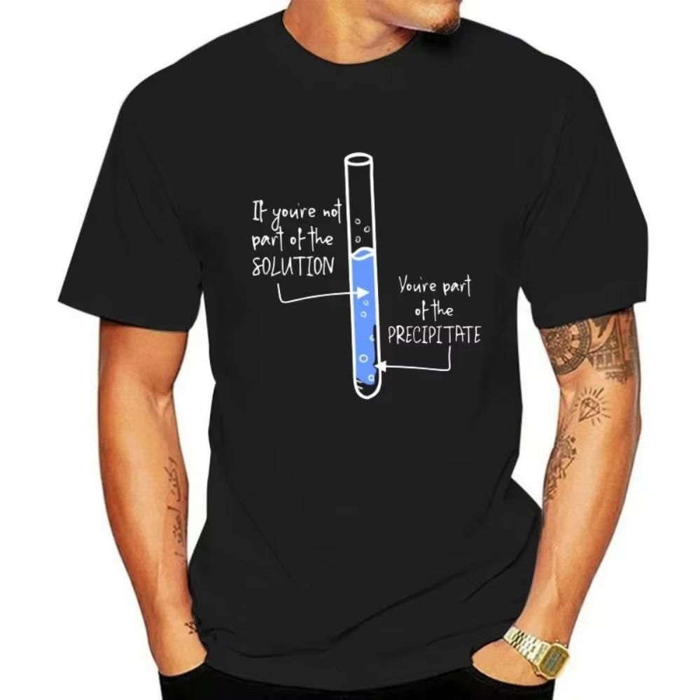 

Solution or Precipitate T Shirt Men Chemistry Tops Funny School Elements Tees Unisex Short-sleev Casual Clothes Street Shirt XXXXXL чёрный