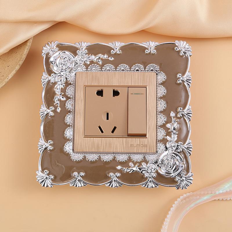 1Pcs European switch sticker switch cover wall sticker household socket decoration dustproof and dirty switch protection sticker