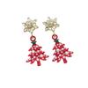 Snowflake & Christmas Tree Asymmetrical Earrings - Elegant Winter & Holiday Dangle Studs