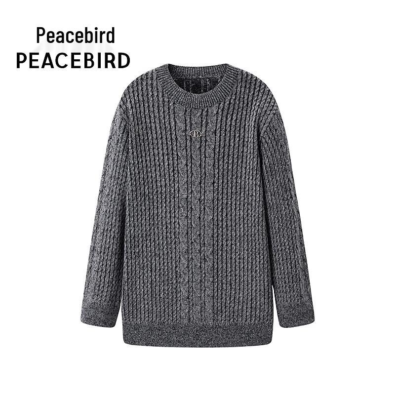 PEACEBIRD Women s Crew Neck Loose Knit Sweater M