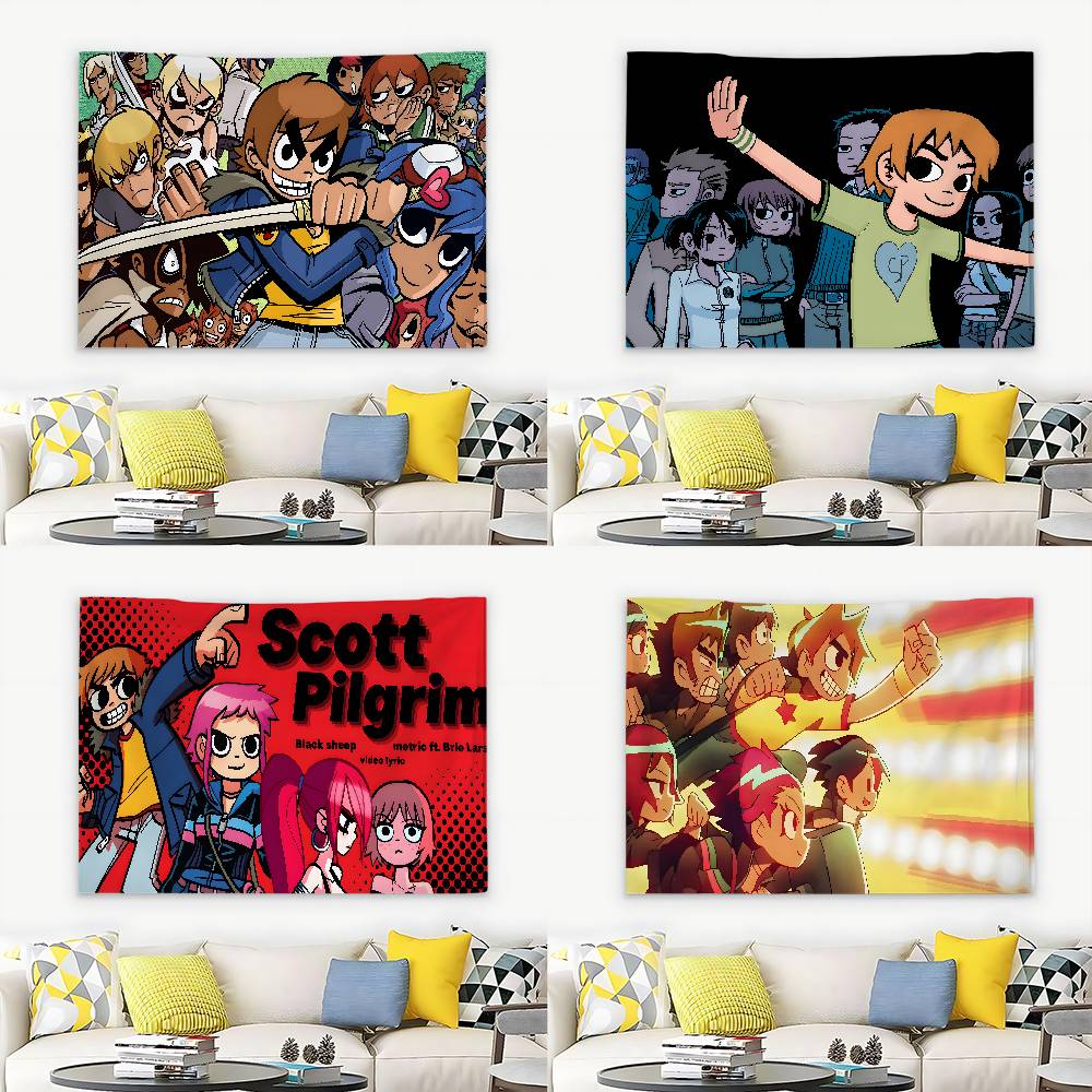 SScott Pilgrim Tapestry Customizable Tapestries Of Various Styleswall Hangings Celebrity Photo Printingwall Hangings