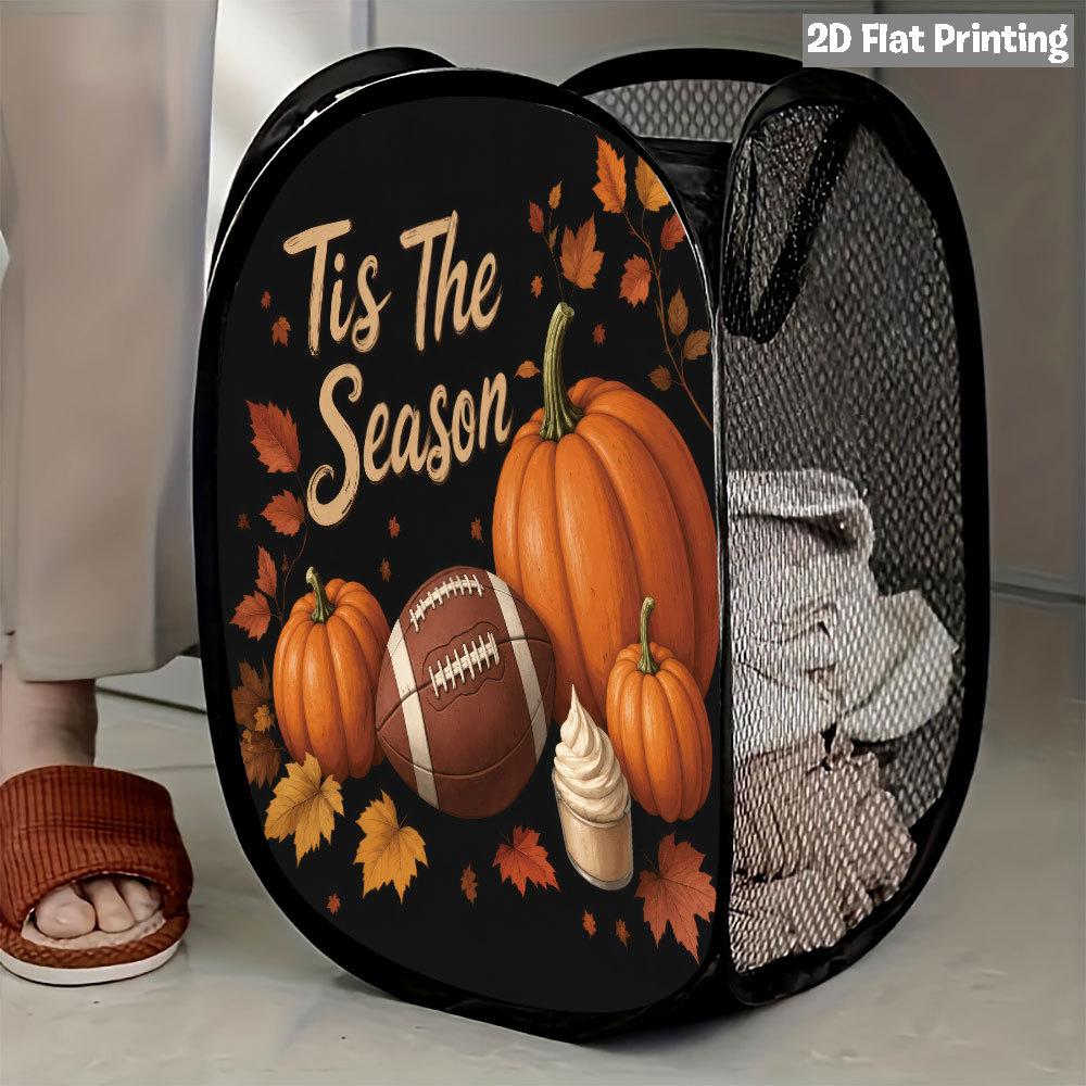 1Pcs Autumn Sunflower Pumpkin Series 3 Pop-Up Laundry Hamper Expandable Mesh Hamper Basket for Room Bedroom Bathroom Organization Contemporary Storage