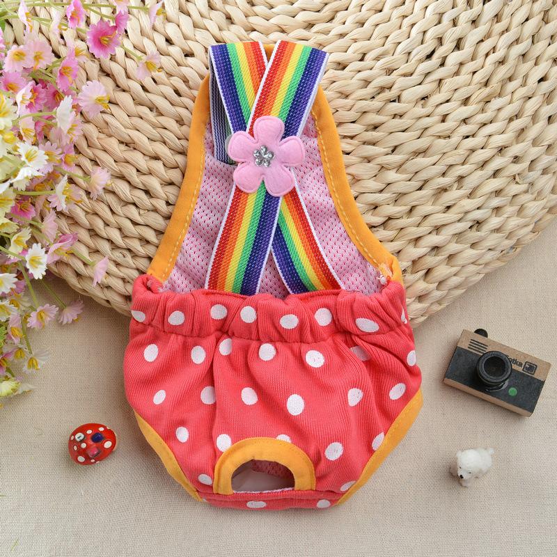 Female Dog Sanitary Panties Breathable Strap Type Reusable Washable Pet Diaper Shorts Summer Thin Heat Period for Teddy Dogs