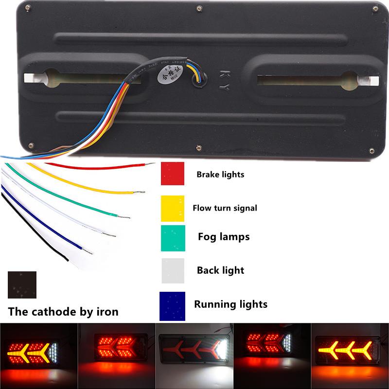 2pcs 12V/24V LED Car Truck Tail Light Brake Light Turn Signal Lamp Rear Lamp For Trailer Van Boat RV Caravan Bus Lorry UTV