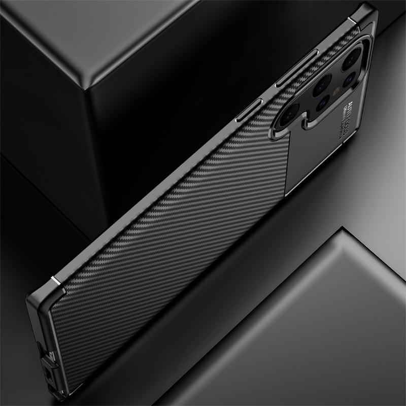 S22Ultra Fall Matte Carbon Faser Muster Zurück Abdeckung Für Samsung Galaxy S 22 S22 Ultra Plus S22 + 5G 2022 weiche Stoßfest Coque