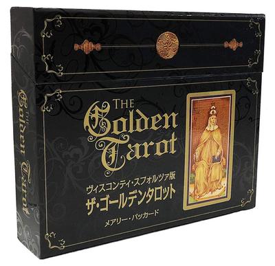 Visconti-Sforza Edition The Golden Tarot (78 Cards + 144-page Commentary Book + Tarot Cloth)