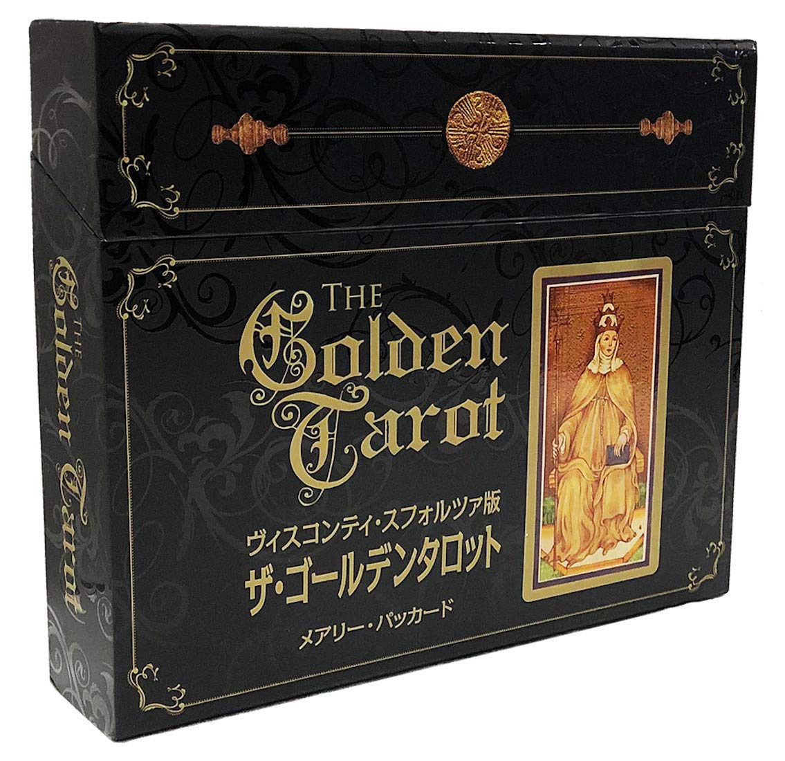 Édition Visconti-Sforza Le Tarot Doré (78 cartes + livre de commentaires de 144 pages + tissu pour tarot) black