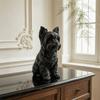 3D‑Printed Matte Black Yorkshire Terrier Statue, Fine‑Textured Sculpture, Luxury Decor for Coffee Table, Entrance, Desktop & Boo