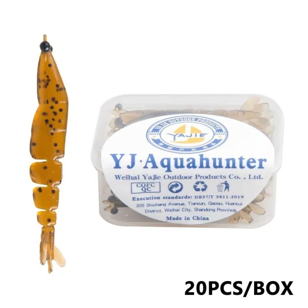 20pcs/box 4cm Length Luminous Shrimp Swimbaits Soft Silicone 0.45g Weight Glowing Fishing Lure Luminous Design Glowing Effect