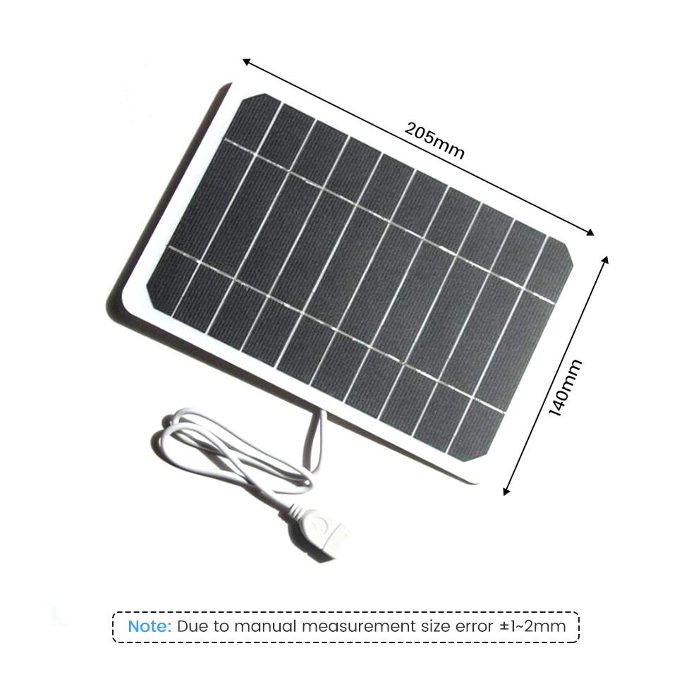 5V 2W Solar Panel High Power For Mobile Phone USB Solar Power Bank Battery Solar Charger Camping