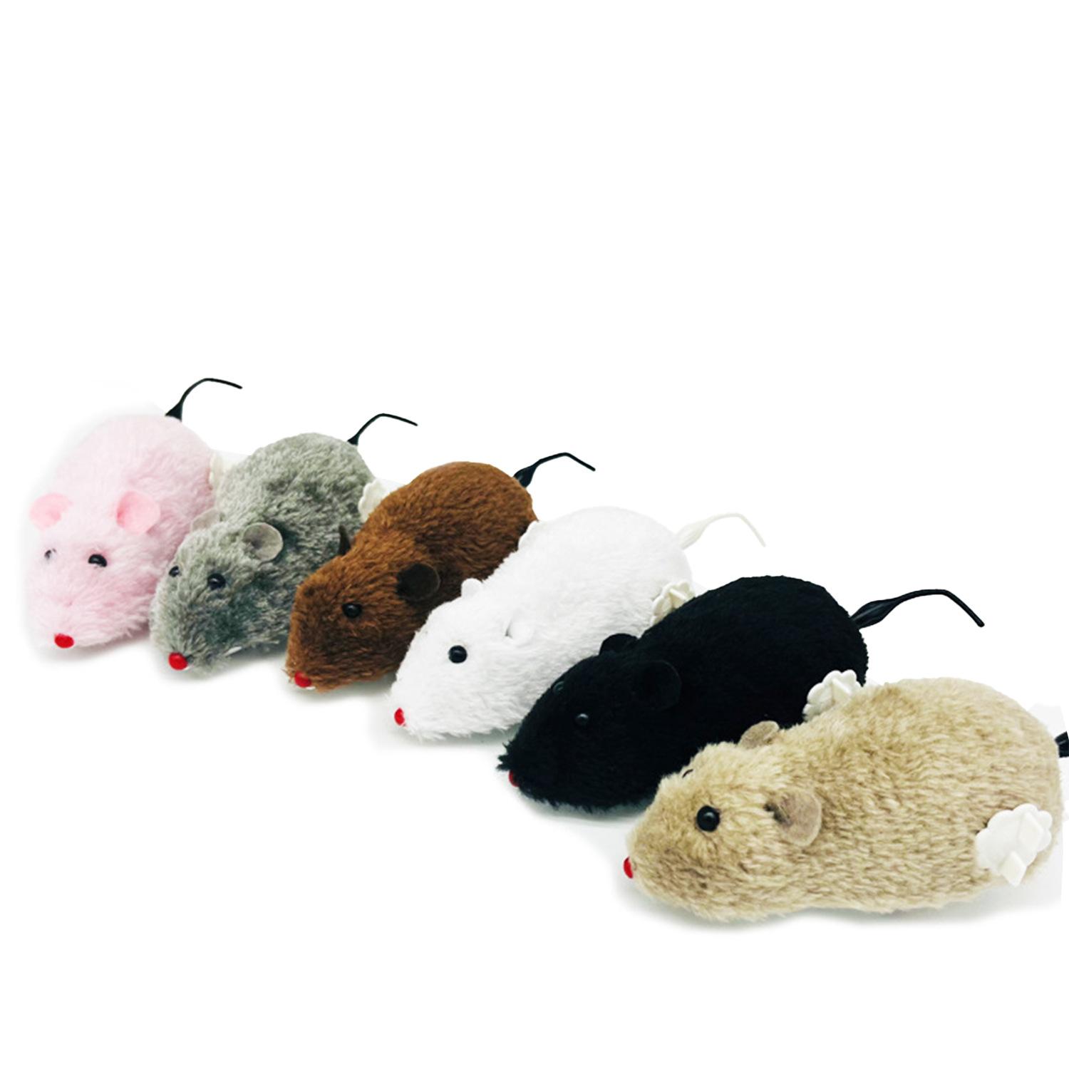 

2Pcs Funny Lifelike Plush Mouse Running Rat Toy for Cats Dogs Tail Mouse Pets Kids Random Color