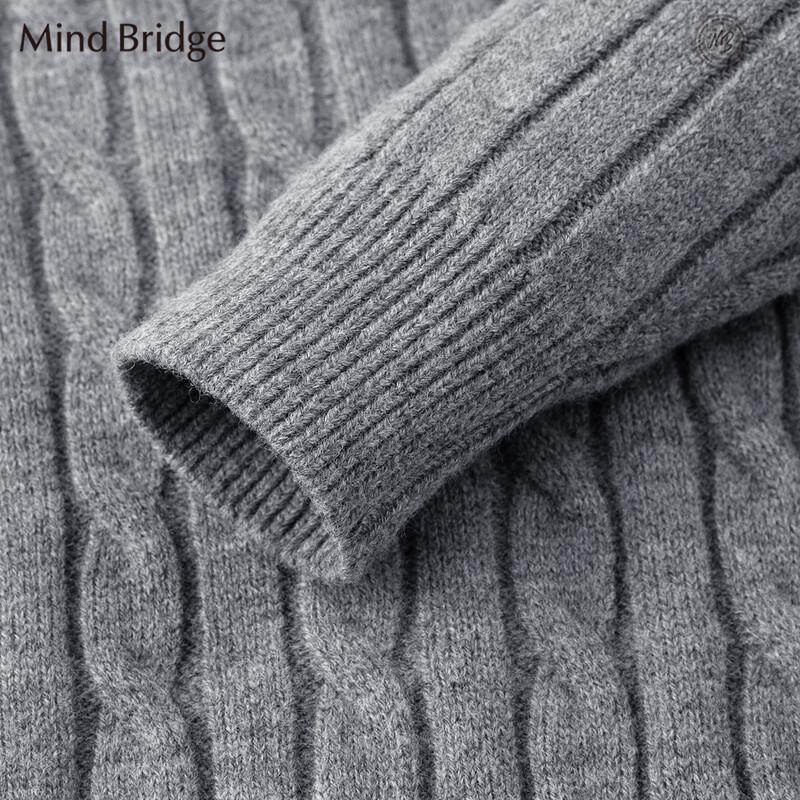 Mind Bridge Men's Wool-Blend Mock Neck Pullover Sweater