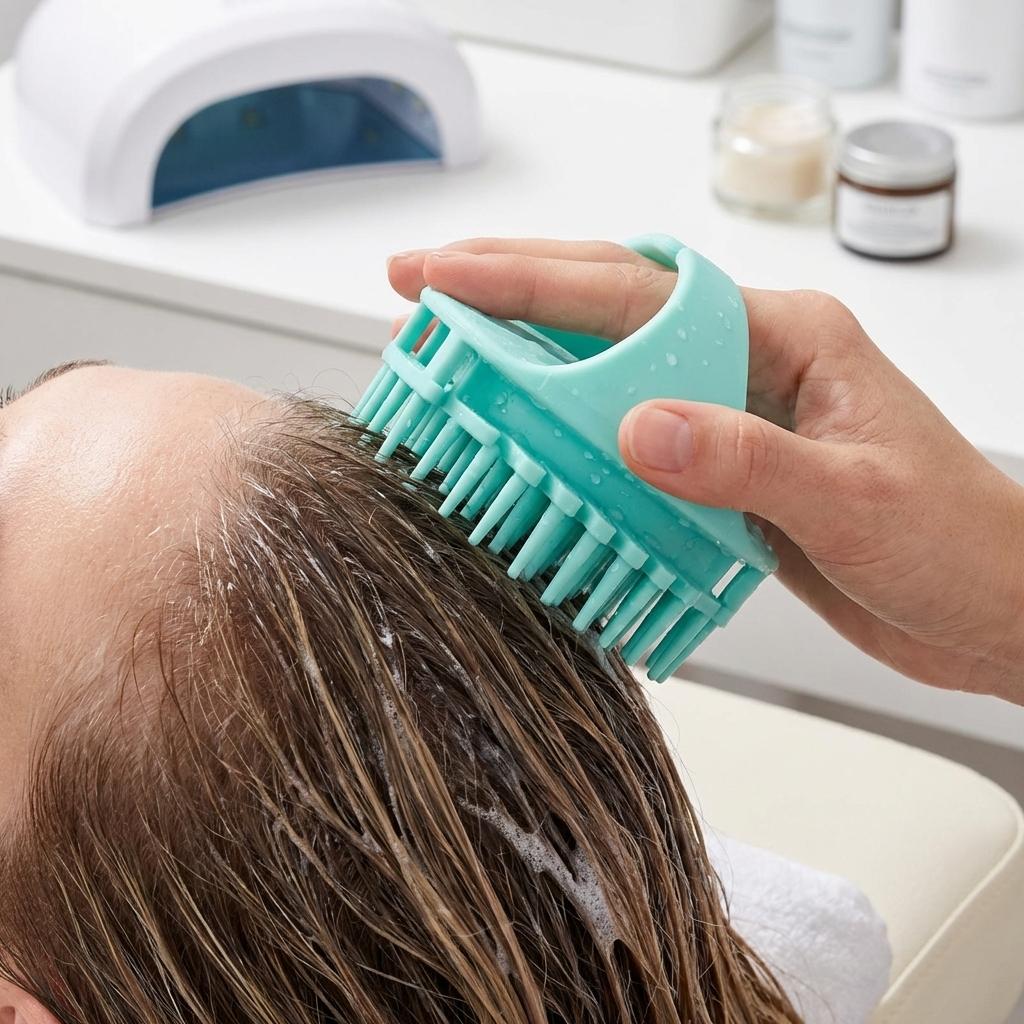 Hair Brush for Washing the Exfoliating Head Accelerates Hair Growth Foamanizer