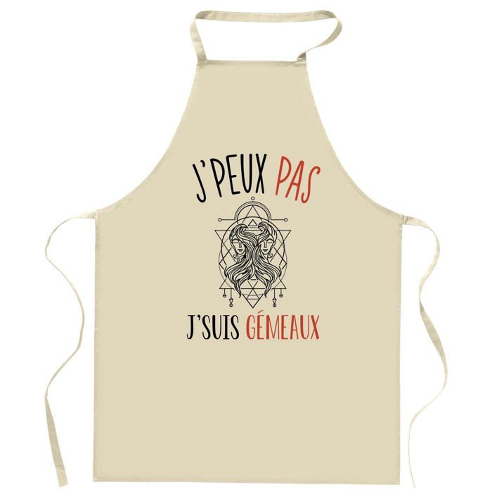 Tablier de cuisine - Planetee - Signe Gémeaux - Coton résistant - Impression France