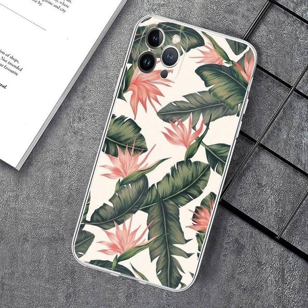 Leaves Monstera Green Phone Case For IPhone 14 11 12 13 Mini Pro XS Max Cover 6 7 8 Plus X XR SE 2020 Funda Shell