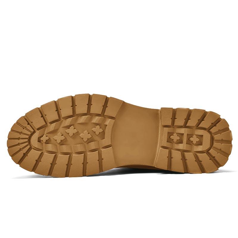 Zimní Pánské Dámské Unisex Kožené Žluté Boty Módní Britský Styl Pracovní Obuv Podzim Velká Velikost 49 50 Plyšové Teplé