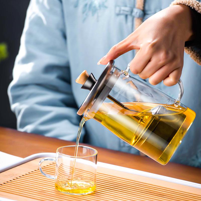 Chinese Kung Fu Teacup Boiling Teapot Filter Glass Chinese Tea Ceremony Tea Maker Flower Teapot Tea Set Lifting Teapot