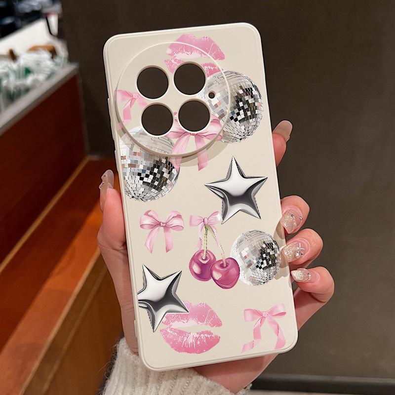 Case For OnePlus 15 13 13T 12 Cherry Bowknots Lips Disco Ball Pattern Shockproof Bumper Soft Silicone Cover For Oneplus Nord 5 13R 12R 11R 5G