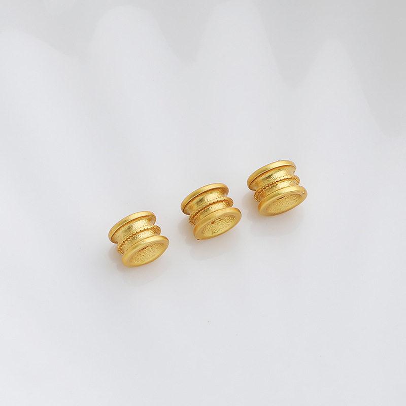 Pískové pozlacené drážkované korálky do válečku 4x6mm: Korálky pro rozestup pasových bubínků pro DIY ručně vyráběné korálkovací projekty