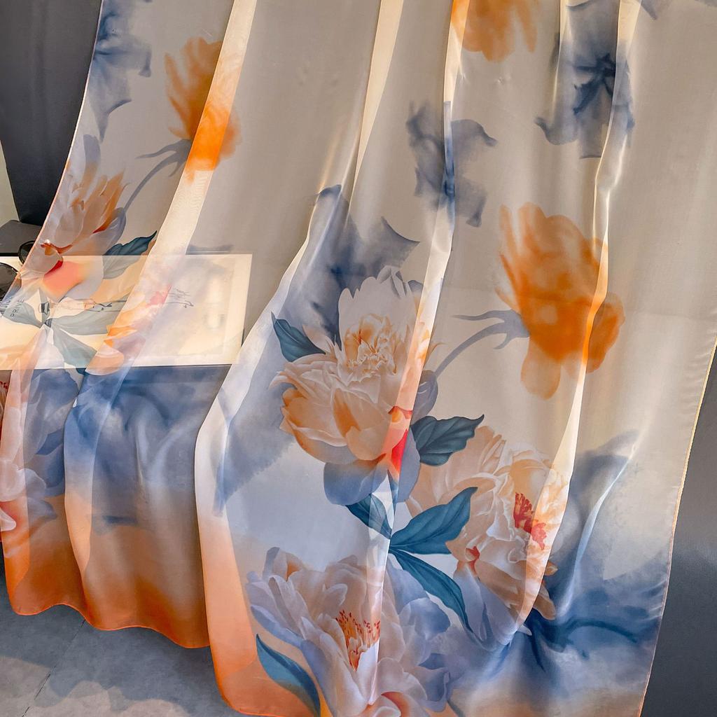 Wraps New Summer Large Shawls Silk Scarf Foulard Female Hijab Scarves Fashion Wraps for Women Hijab Neckerchief Headband Bandana