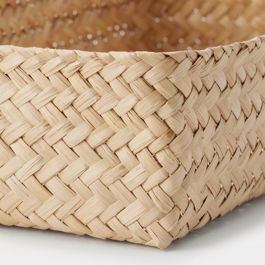 MUJI Seagrass Wickerwork Organizer 15cm W X 25cm D X 7cm 83411923 Basket, Medium, Rectangular, Approx. H,