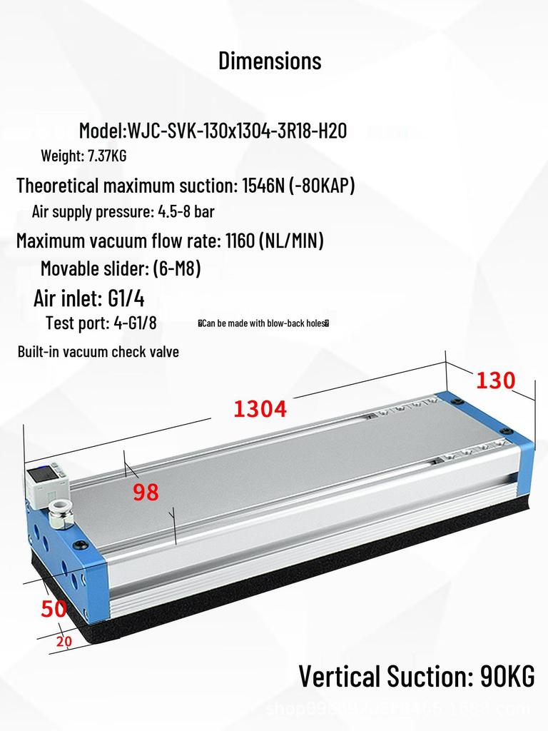 Industrial Pneumatic Suction Device: Vacuum Sponge Cup for Palletizing Robot Arm
