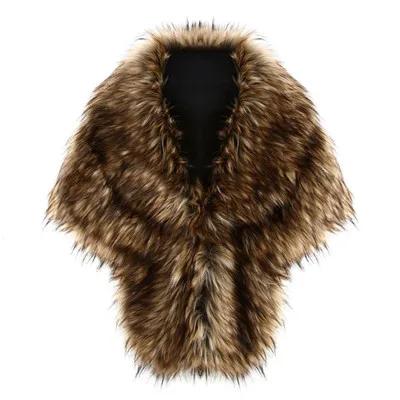 Shawl Elegant Faux Fur Shawl Warp Stole Evening Wedding Women