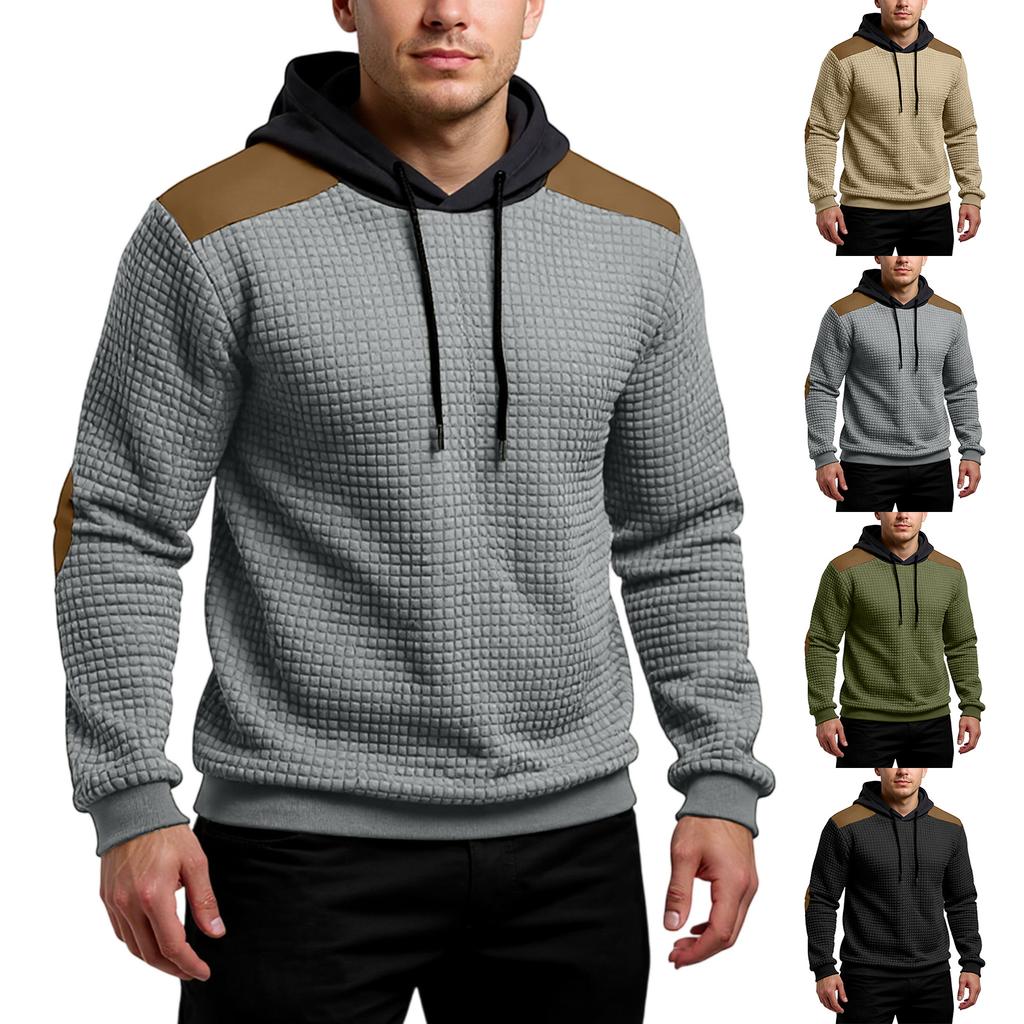 Men's Hooded Sweatshirt, Contrasting Color Sweatshirt, Sports   Casual Jacket