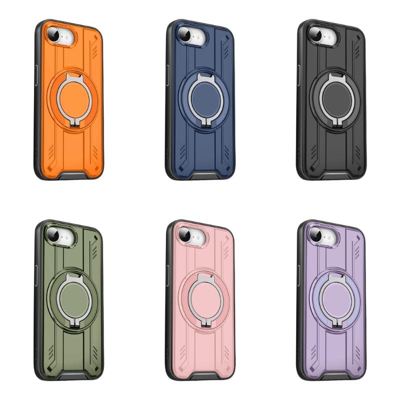 Phone Case for Phone 16E 360 Degree Rotation Kickstand TPU+PC Protective Shock Grade Shell Phone Case