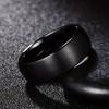 8mm Classic Black Brushed Matte Finish Stainless Steel Band Ring - Simple Stylish Men's Women's Ring