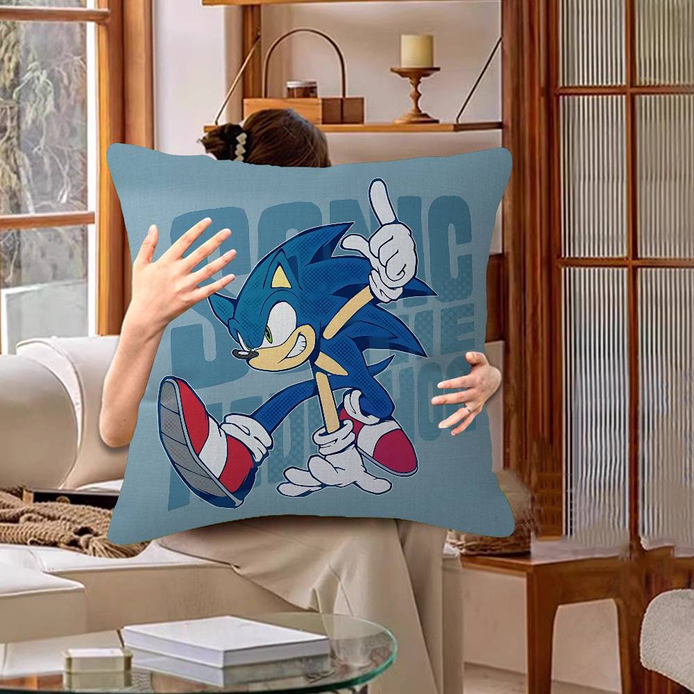 Cartoon S-Sonics 45*45cm Cushion Cover Pillow Cover Decor Pillowcase Home Pillowcase For Couch Pillow