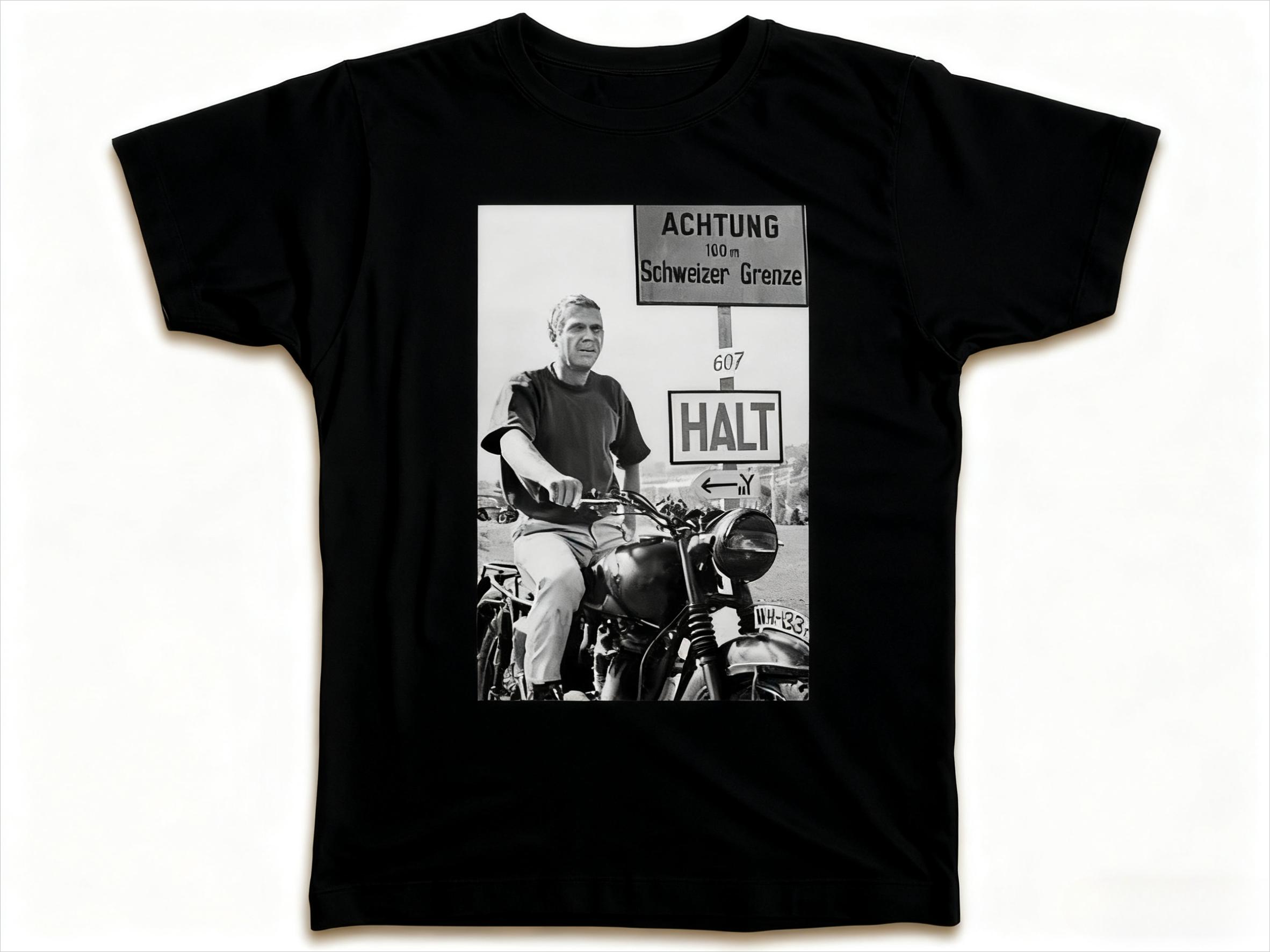 

Стів Макквін Велика втеча Графічний принт Осінь Люксовий бренд Бавовняні чоловічі та жіночі футболки Короткий рукав Вуличний S