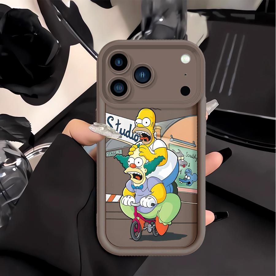 

Phone Cover Case for Apple iPhone 17 Pro Max 16e 13 Mini 11 12 16 XR 14 Plus XS Air 15 The Simpsons Homer Bart iPhone 14 Pro Max