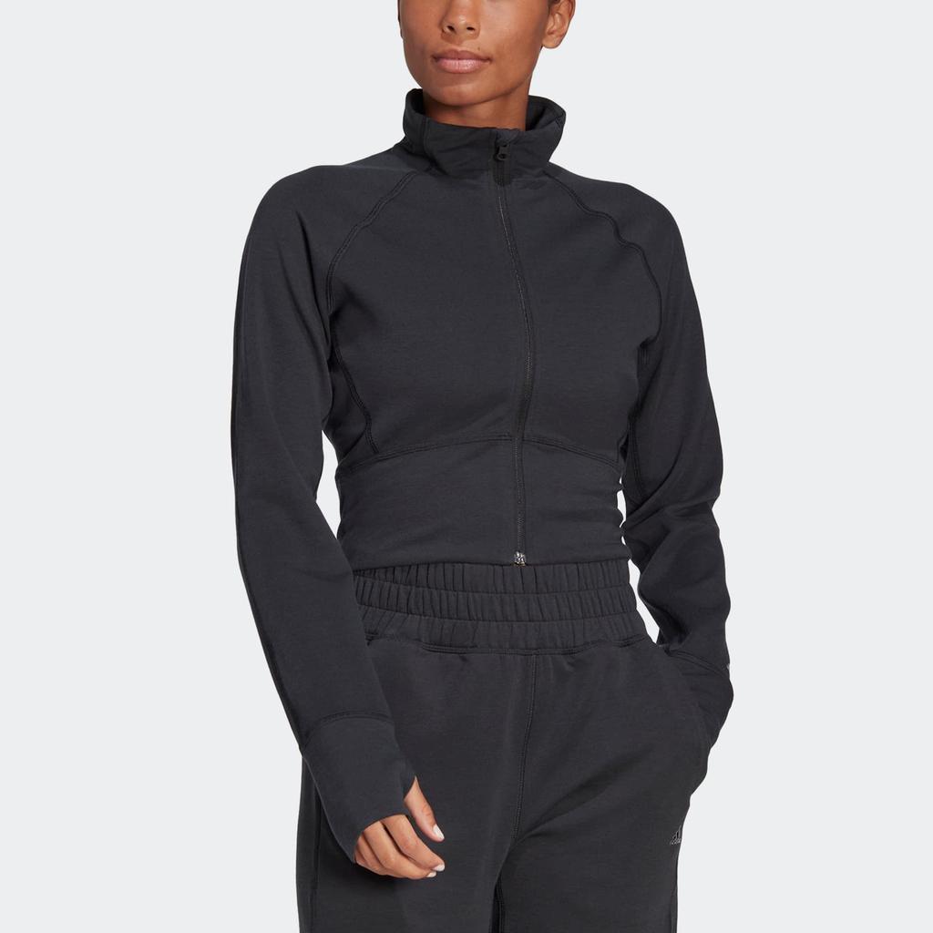 Adidas W Stu Tracktop Solid Color Zip Collar Jacket Women Jacket Black HD8944