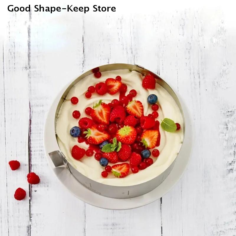 Adjustable Cake Ring Mold DIY Pastry Cooking Supplies Cake Stainless Steel Round Baking Ring Telescopic Mousse Cake Ring Tools