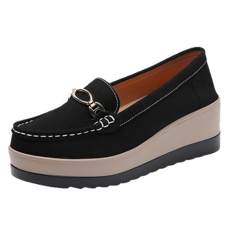 Autumn muffin shoes women's fashion platform versatile mother shoes one pedal non-slip casual women's shoes